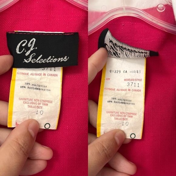 Vintage 80s 90s Hot Pink Blazer with Lace Collar - Picture 3 of 15